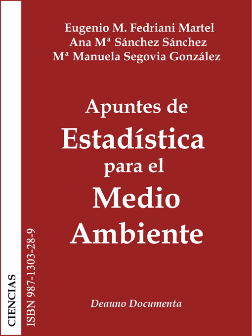 Title details for Apuntes de Estadística para el Medio Ambiente by Eugenio M. Fedriani Martel - Available